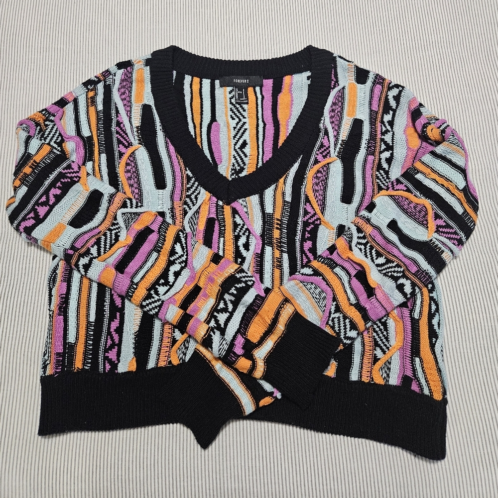 Forever 21 Vibrant V-Neck Sweater